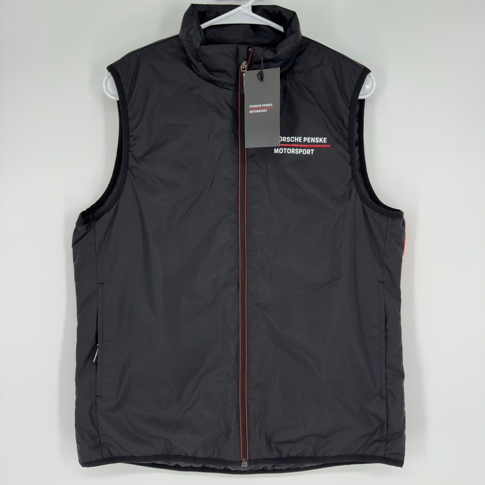 Porsche Penske Motorsport Vest Black Red Stripes Logo Team Rqcing Mens XS